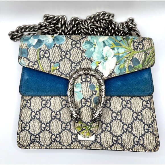 Gucci GG Dionysus Blooms Suede Mini‎ Chain Bag COA & Dustbag - Picture 1 of 16